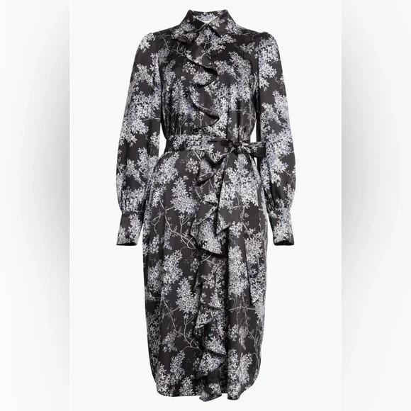 CINQ À SEPT - CHARLEY FLORAL PRINT BELTED SHIRTDRESS